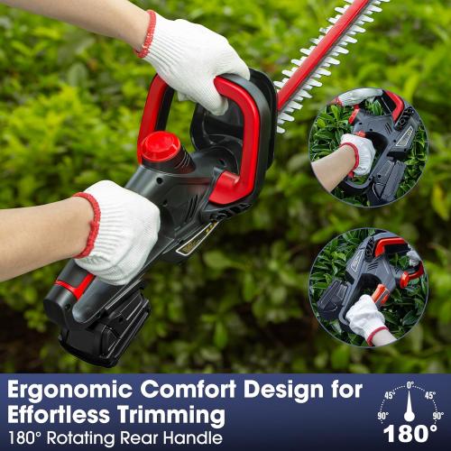 Hedge Trimmer for Milwaukee 18V Battery, Cordless Hedge Trimmer with 22'' Dual-Action Blade and Safety Lock,1600PRM, 3/5'' Cutting Width(Battery Not Included)