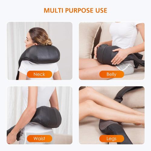 Snailax Shiatsu Neck and Shoulder Massager - Back Massager with Heat, Deep Kneading Electric Massage Pillow for Neck, Back, Shoulder,Foot,Body