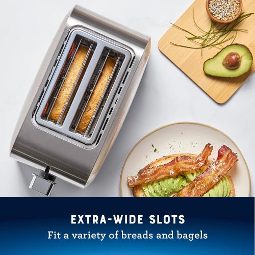 Oster 2-Slice Toaster with Extra Wide Slots, Bagel Toaster, Stainless Steel