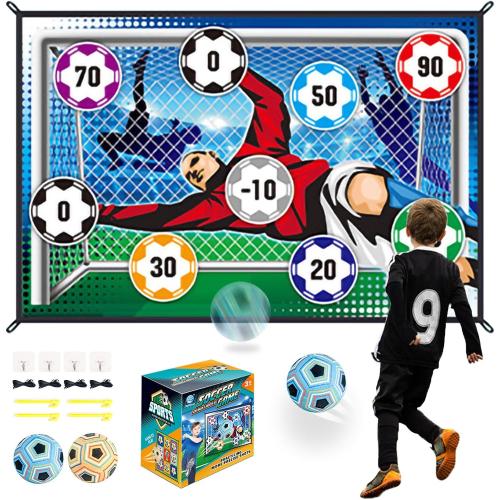 Soccer Ball Game Mat Set, Sticky Soccer Ball Indoor Target Toss Party Game, Sports Toys and Gift for Kids Boys Girls for 3 4 5 6 7 8 Year Old Boy Toys Birthday