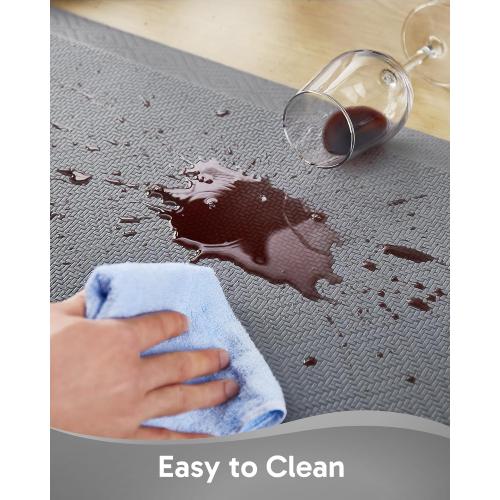 Ophanie Kitchen Mats for Floor, 3/4 Inch Thick Kitchen Rugs, 20x48 Anti Fatigue Standing Cushioned Mat, Waterproof,Comfort Ergonomic Mat for Office, Home, Sink, Grey Non-Slip Bottom