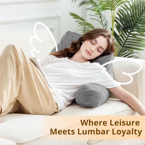 Sasttie Reading Pillows for Sitting in Bed Adult, Velvet Back Pillow Bed Sitting Up, Back-Rest Support Cushion for Sit Up on Couch, Sofa, and Floor, Dorm Essentials, Oeko-Tex Certified, Dark Grey