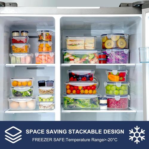 KITHELP 60-Piece Large Food Storage Containers Set - Leakproof, BPA-Free Plastic with Lids Airtight for Kitchen Storage and Organization Reusable with Labels Pen- Microwave Dishwasher Freezer Safe
