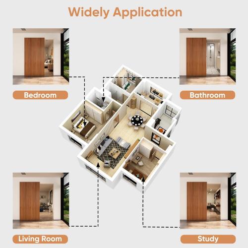 JUBEST 32 Concealed Barn Door Hardware Kit with Soft Close Mechanism, Wall Mounted Invisible Sliding Door Track for Opening Width 24 to 28, Hidden Barn Door Hardware Kit, Door Needs Groove