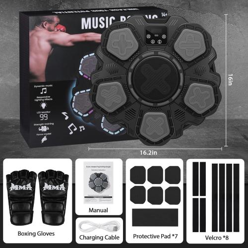 Music Boxing Machine Sport Toys for Kids and Adults,Wall Mounted Bluetooth Smart Punching Target,Training Pad Toy with Boxing Glove,Ideas Toys for Boys Girls Kids 3 4 5 6 7 8 9 10 11 12  Years Old