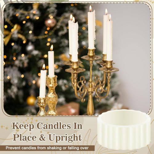 20PCS Rubber Candle Grippers, Grips Inserts for Taper Candles Holder Rubber Rings for Upright