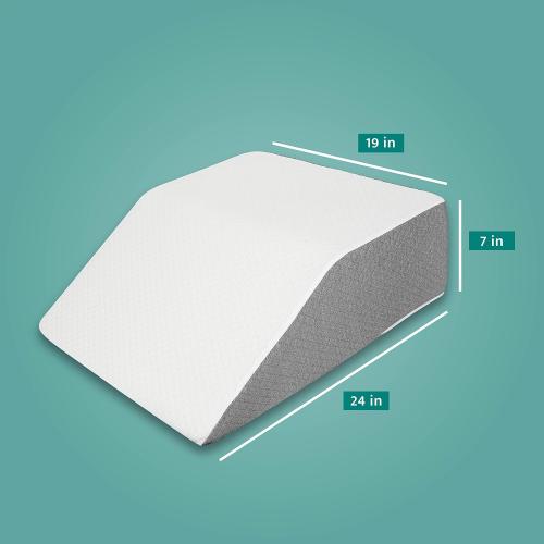 White and Grey Kölbs Bed Wedge Leg Pillow for Elevation Chic Jacquard Cover, Knee, Ankle Bolster Body Positioner Post Surgery