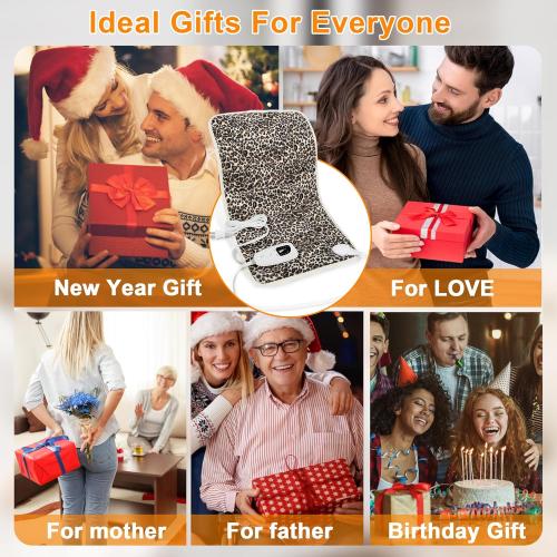 Heating Pad-Electric Heating Pads for Back,Neck,Abdomen,Moist Heated Pad for Shoulder,Knee,Hot Pad for Arms and Legs,Dry&Moist Heat & Auto Shut Off(Leopard Print, 12''×24'')