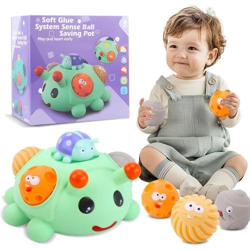 Baby Sensory Toys Montessori Balls for Toddlers 1-3, Perfect Teething Gift, Sensory Balls in Ball for Babies 6-12 Months, Promotes Hand-Eye Coordination, Fine Motor Skills