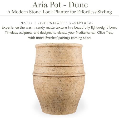 Everleaf Aria Planter Pot Small, Lightweight Modern Decorative Pot for Faux Trees & Indoor Plants, Ultra-Light Matte Finish Planter for Living Room Decor Color Dune