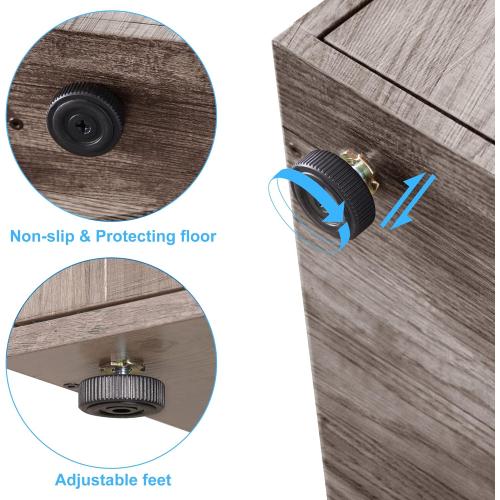 Hey-brother Cat Tree with XL Litter Box Enclosure, All-in-one Cat Tower for Indoor Cats with Large Hammock, Bed, Food Station, Scratching Posts, Modern Style Pet Furniture, Rustic Gray MPJ101SG