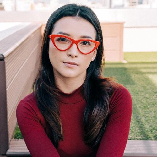 2SeeLife Premium Cat Eye TR-90 Reading Glasses for Women – Narrow–Medium Fit, Sturdy Frame, Spring Hinges, Stylish Readers, Red,  0.75