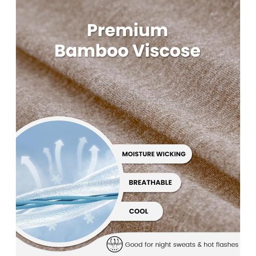 Size Large NACHILA Nightgowns for Women-Viscose Made from Bamboo, V Neck Sleepshirts Short Sleeve Sleepwear Cool Nightshirt