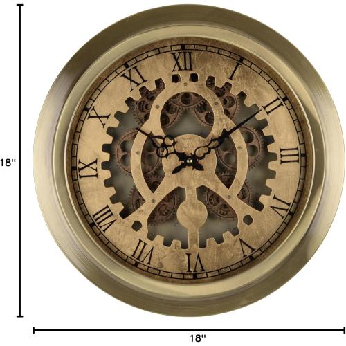 A&B Home Ignacio Classic Round Wall Clock, 18 by 3-Inch