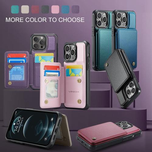 Vinich for iPhone 12 Pro Max Wallet Case with Card Holder, Purple