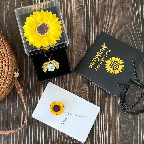 Christmas Gifts Sunflower Gifts for Women Daughter Son Girlfriend Wife Mom Friends Sisters Aunt, You are My Sunshine Necklace Gift Box for Birthday Wedding Mother's Day Xmas Present Sunflower Home Decor