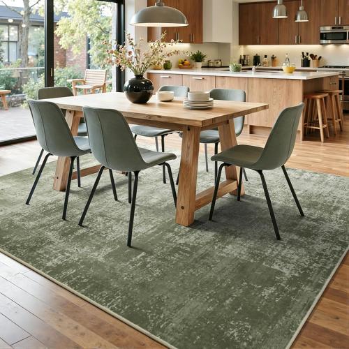 6x9 Ft Large Area Rugs for Living Room, Soft Non-Slip Washable Rugs Modern Abstract Pattern Carpet for Bedroom Indoor Floor Nursery Home Decor (Green)