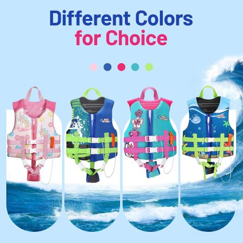 Size S .....HeySplash Toddler Swim Vest, Kids Swimming Jacket Fit 30-50/50-80lbs, Child Floaties Vest wiht Safety Strap, Float Jacket for Girls/Boys on Pool,Beach,Boating, Learn to Swim Aid, M 3-6 Yrs/L 6-9 Yrs