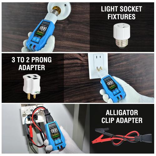 Circuit Breaker Finder Tool with Accessories, 90-135V AC Digital Breaker Finder with Integrated GFCI Outlet Tester, Circuit Tracer with Buzzer Alarm & Color Display, Includes Carrying Case