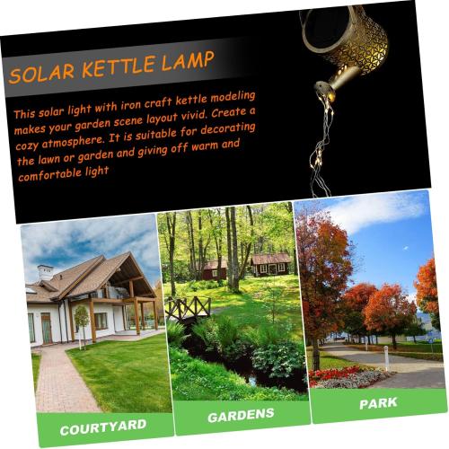 balacoo 2pack Solar Energy Lawn Light Kettle Shaped Outdoor Decoration Hollow-Out Design for Gardens Terraces and Pathways Iron Craft Solar Lamp for Unique Illumination
