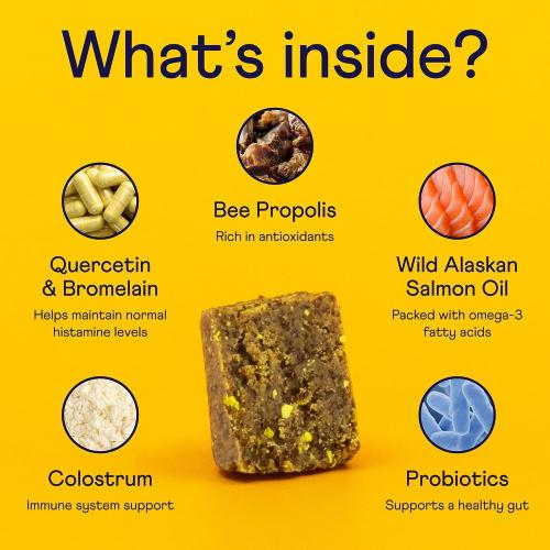 Finn Allergy & Itch Soft Chews for Dogs | Colostrum & Bee Propolis | 90 Ct | Quercetin & Probiotics | NASC Certified | Vet-Formulated | Seasonal & Environmental Allergy Relief