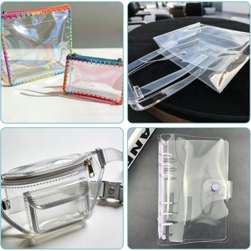 Clear Vinyl for Sewing, Clear PVC Vinyl Roll Waterproof Transparent Fabric for Bags, Hair Bows, Cosmetic Pouches, DIY Crafts