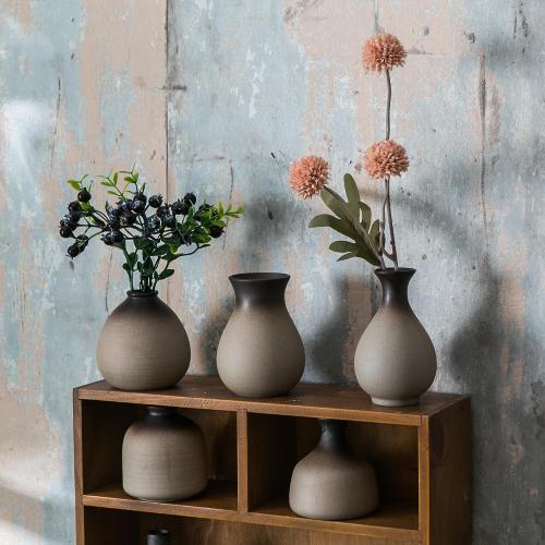 JOJUNO Rustic Bud Vase, Ceramic Small Vase Set of 11, Mini Vases for Fresh and Dried Flowers, Modern Farmhouse Home Decor, Pottery Vases for Living Room, Shelves, Centerpieces for Dining Table