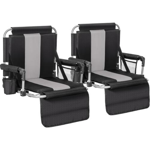 ALPHA CAMP Stadium Seat Chair for Bleachers with Back & Arm Rest