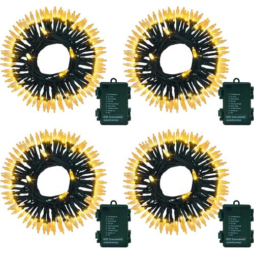 4PACK Christmas Mini String Lights Battery Operated,16.5FT 50 Count LED Forest Battery Christmas Lights with Timer 8 Modes Waterproof Battery Mini String Lights for Christmas Decorations Tree Wreath
