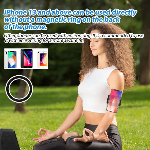 Magnetic Running Phone Holder for iPhone, 360° Rotatable Armband Cell Phone Holder Strong Adaptability Wrist Phone Carrier Compatible with iPhone 12 13 14 15 16 Pro Max Plus Mini