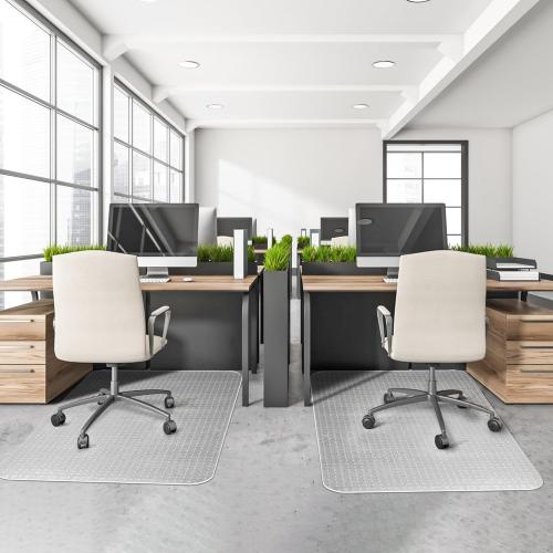 2 Pack Office Chair Mat for Carpets, 48 x 36 Clear Chair Mat for Carpeted Floors, Heavy Duty Under Desk Protector Carpeted Floors Mats, Rolling Computer Floor Mats with Studs for Home and Office
