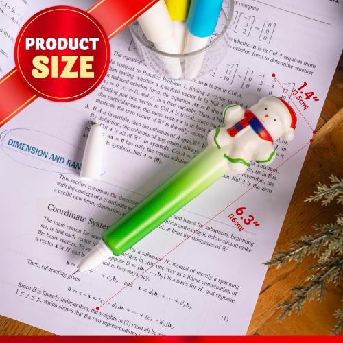 JOYIN 4 PCS Christmas Squeeze Pens Bulk For Kids, Stress Reliever Anxiety Ballpoint Pen for Xmas Party Favors, Christmas Stocking Stuffers For Students Classroom Prize Gifts, Goodie Bag Fillers