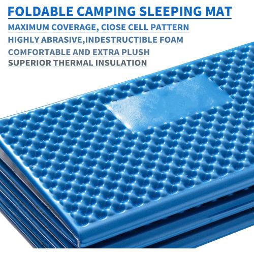 Color Blue Camping Foam Sleeping Pad Lightweight Closed Cell Folding Camping Mat Moisture-Proof Camping Mattress Portable for Outdoor Hiking Mountaineering