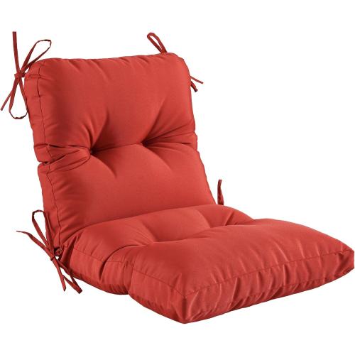 Outdoor Indoor Seat/Back Chair Tufted Cushion,All-Weather Patio Chair Cushion with Ties,for Patio Furniture,Red