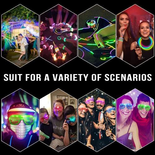 125 Pack Glow in the Dark Party Supplies for Kids Adults,Light Up Party Favors with 25 LED Glow Glasses Sunglasses,100 Glow Sticks Bulk Glow Bracelets for Wedding Pool Fiesta Back to School Halloween
