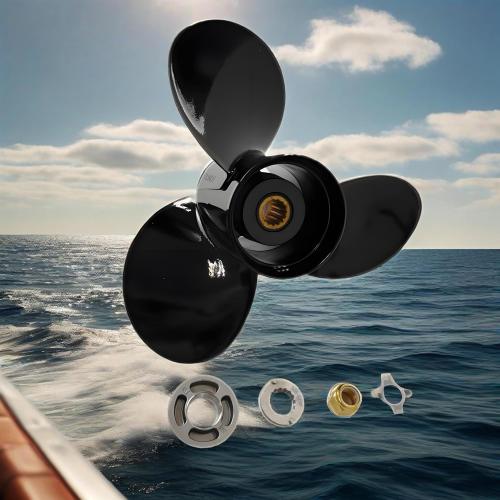 48-77342A45 Propeller 13 3/4 X 15 for Mercury Outboard 40 50 60 70 75 80 90 100 115 125 140 HP Boat Motor Engine Aluminum Prop 15 Spline Tooth RH with Flo-Torq II Hub Kit