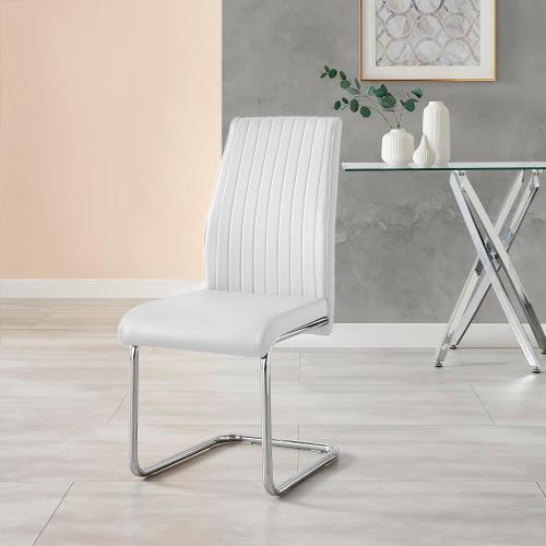 Furniturebox UK White Dining Chairs Set of 2 - Lorenzo Chairs for Dining Room Set of 2 - Premium Dining Room Furniture - Modern & Stylish