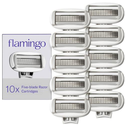 Flamingo Women's Original Razor Blade Refill Cartridges for Women -**** 10 Count -**** 5-Blade Shaving Razors for Women