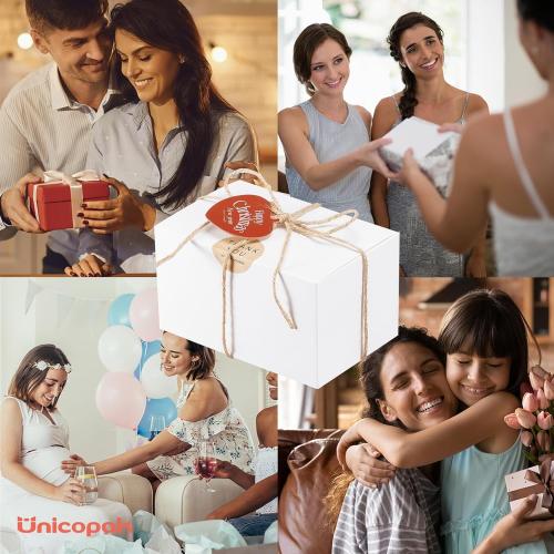 UnicoPak 40 Pack 6x4x3.5 Gift Boxes Bulk, White Small Gift Boxes with Lids for Presents for Candle Mug Perfume Craft Ornaments Cookies Treats Favors