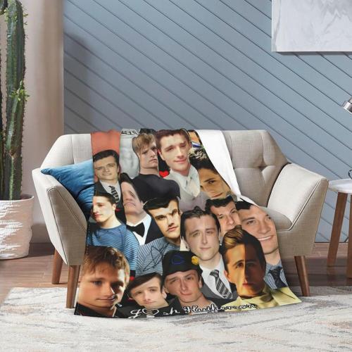 Josh Hutcherson Photo Collage Blanket Super Soft and Comfortable Flannel Throw Suitable for Sofa, Bed, Office, Unisex Travel Home Decoration Comfortable Wool Blanket Beach Blanket Gift 50x40