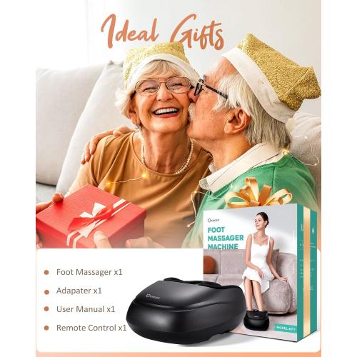 KNQZE Shiatsu Foot Massager with Heat and Compression, Deep Kneading Foot Massage for Plantar Fasciitis Relief, Remote Control, Multi Massage Modes, Auto Shut-Off Timer, FSA Eligible, Mothers Day gift
