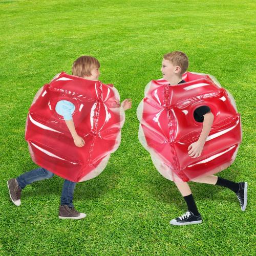 SUNSHINEMALL 2PC Sumo Balls, Inflatable Body Sumo Balls Bopper Toys for Kids 26 - Heavy Duty PVC Vinyl Suits for Grassland or Other Outdoors Play (2PC Blue Pink 26inch)