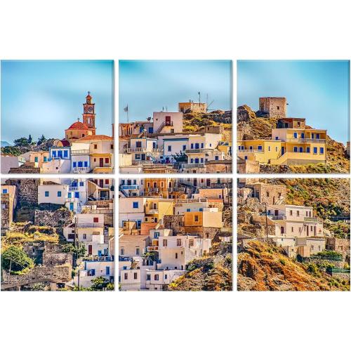 72x48 JBER Art Acoustic Panels Decorative, 6 Pack Acoustic Panels Art For Wall Decoration With Self Adhesive, Suitable For Recording Studio, Home Soundproof Wall Panels, 72x48inch (SANTORINI)