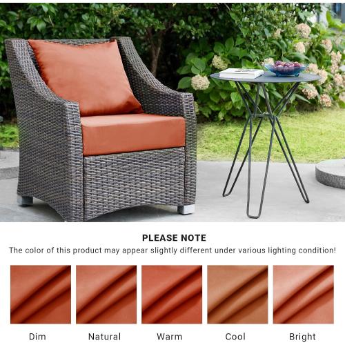 Outdoor Cushions for Patio Furniture,Outdoor Seat Cushion Set 24 x 24 x 5.75 Inch,Waterproof & Fade Resistant Outdoor Chair Cushions,Deep Patio Chair Cushion with Removable Cover,Spice
