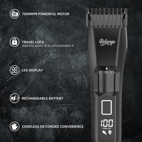 Beard Trimmer for Men Adjustable: Professional Cordless Trimmer with 20-Length Dial – Waterproof Hair Clippers w/Stainless Steel Blades for Beard, Mustache & Face Grooming – Gifts for Dad & Him