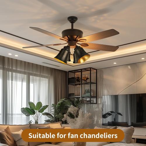 Ceiling Fan Light Covers, 3 Pack Pendant Light Shade Replacement with 1-5/8 Fitter, ALUCSET 4.5 Height and 4-3/4 Diameter, Metal Bell Shaped Cover for Chandelier Pendant Light Wall Sconces Series