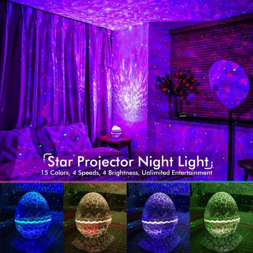 White Rossetta Star Projector, Galaxy Projector LED Lights for Bedroom, App Control Projector with Bluetooth Speaker and White Noise, Night Light for Kids Adults, Christmas, Party, Ceiling, Room Decor