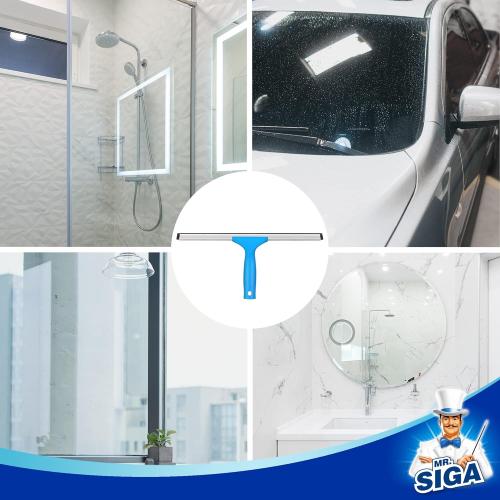 MR.SIGA Professional Window Cleaning Combo - Squeegee & Microfiber Window Scrubber, 14