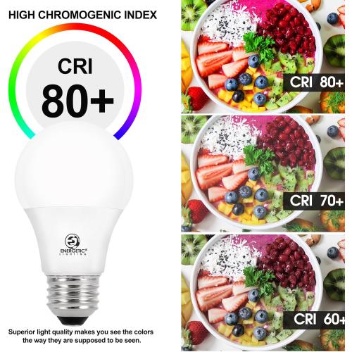 Energetic 24-Pack A19 LED Light Bulb, 60 Watt Equivalent, Daylight 5000K, E26 Medium Base, Non-Dimmable LED Light Bulb, ETL Listed