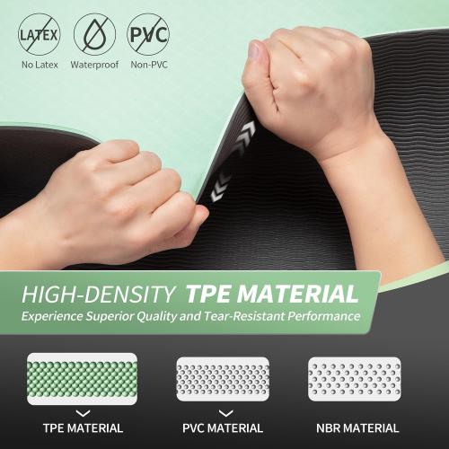 CAMBIVO Yoga Mat for Women Men Kids, 1/3 & 1/4 & 2/5 Inch Extra Thick Yoga Mat Non Slip, 72 x 24 TPE Yoga Mats, Workout Mat with Carrying Strap for Yoga, Pilates and Floor Exercises